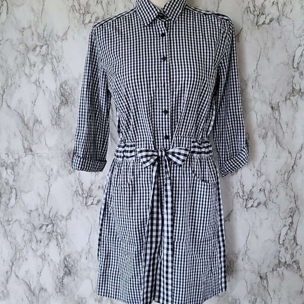 Blue Rair gingham shirt dress size xs